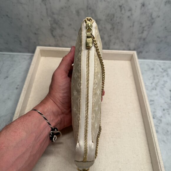 Louis Vuitton Dune Monogram Mini Lin Canvas Pochette on Chain - Picture 8 of 8
